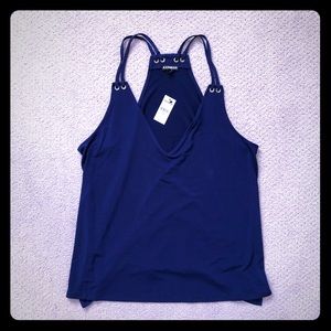 Blue racerback tank top